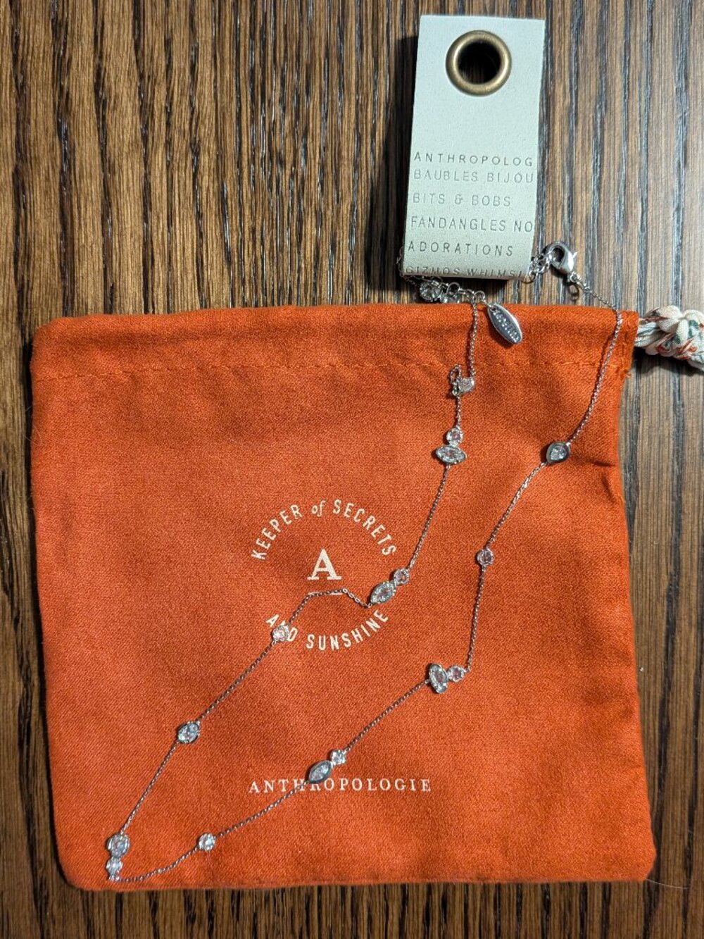 Anthropologie Mixed Small Crystal Delicate Necklace
